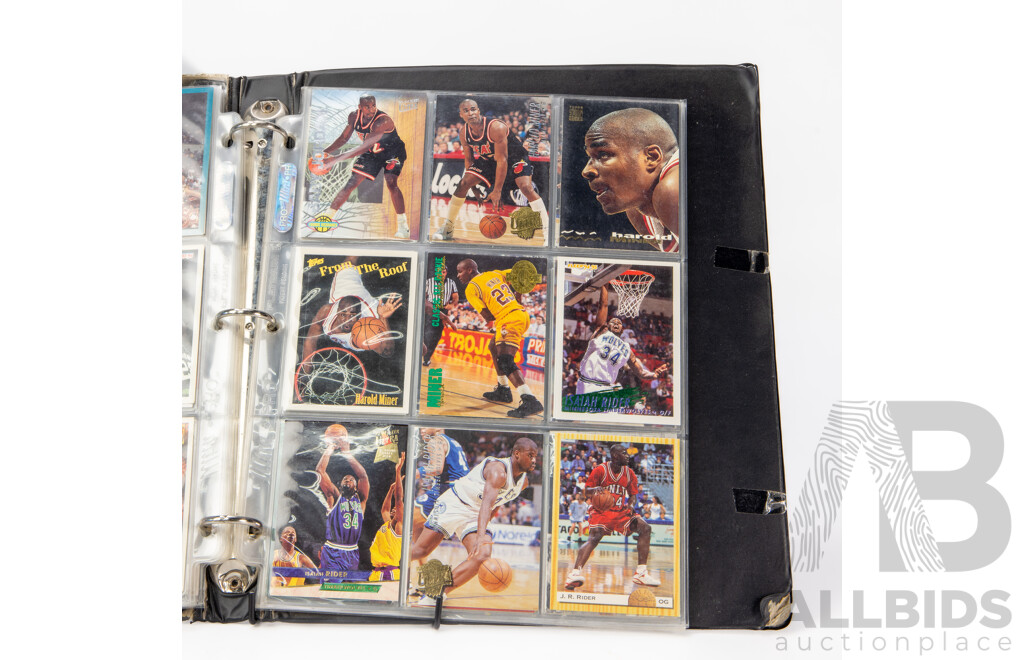 Folder of Vintage NBA Basketball Trading Cards