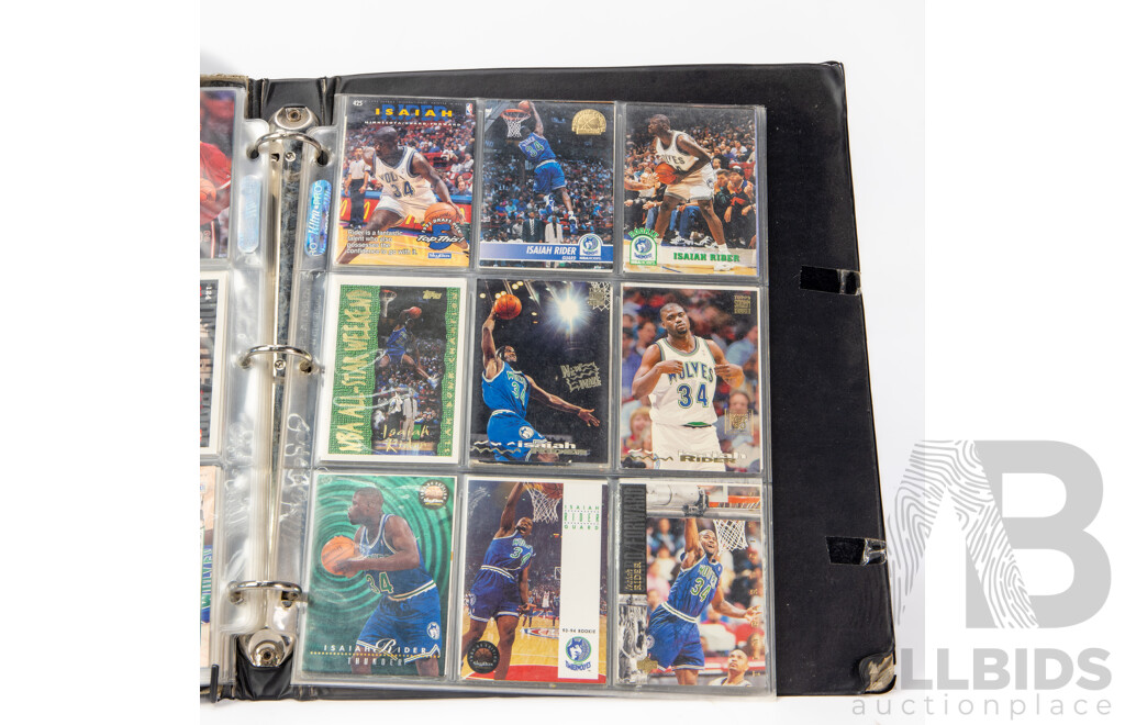 Folder of Vintage NBA Basketball Trading Cards