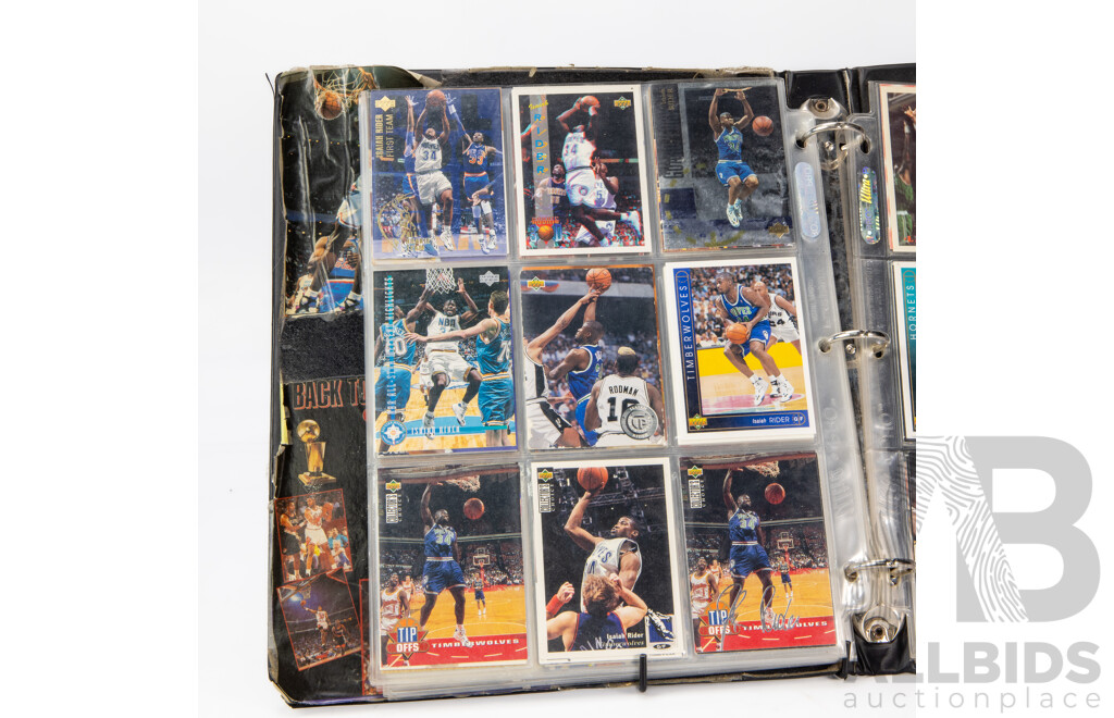 Folder of Vintage NBA Basketball Trading Cards
