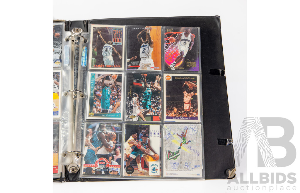 Folder of Vintage NBA Basketball Trading Cards