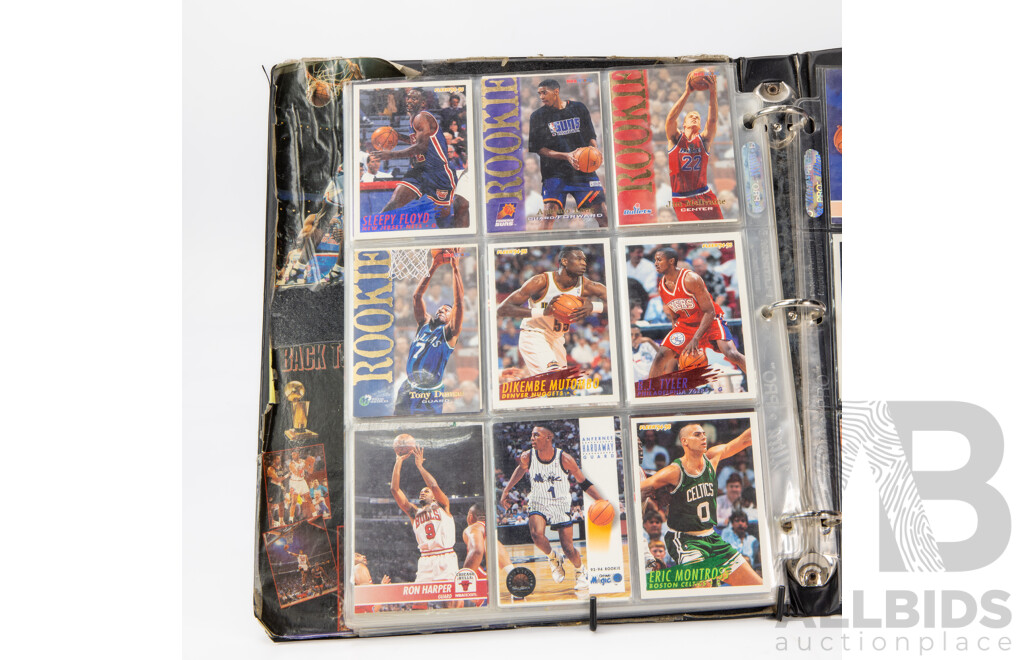 Folder of Vintage NBA Basketball Trading Cards