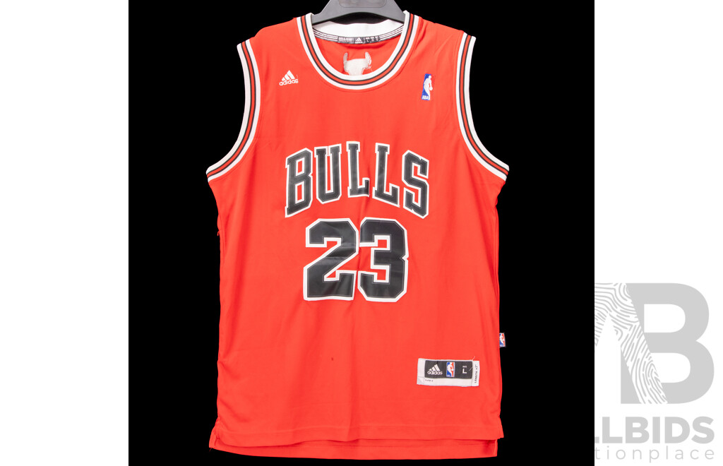 L13 - Collection of Seven Chicago Bull Basket Ball Jerseys