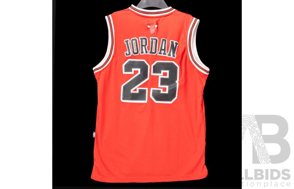 L13 - Collection of Seven Chicago Bull Basket Ball Jerseys