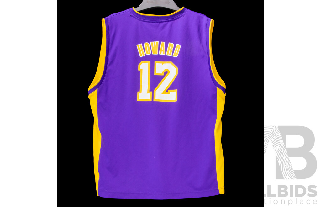 Collection of Five Las Angles Lakers Basket Ball Jerseys and a Pair of Shorts