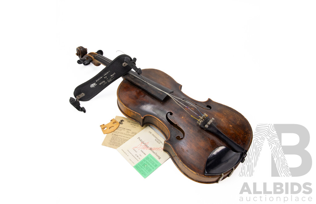 Vintage German Elm Violin in Hard Case