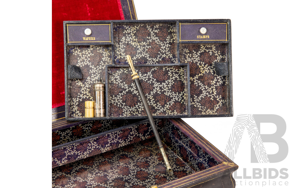 Vintage Leather Bound Writing Box