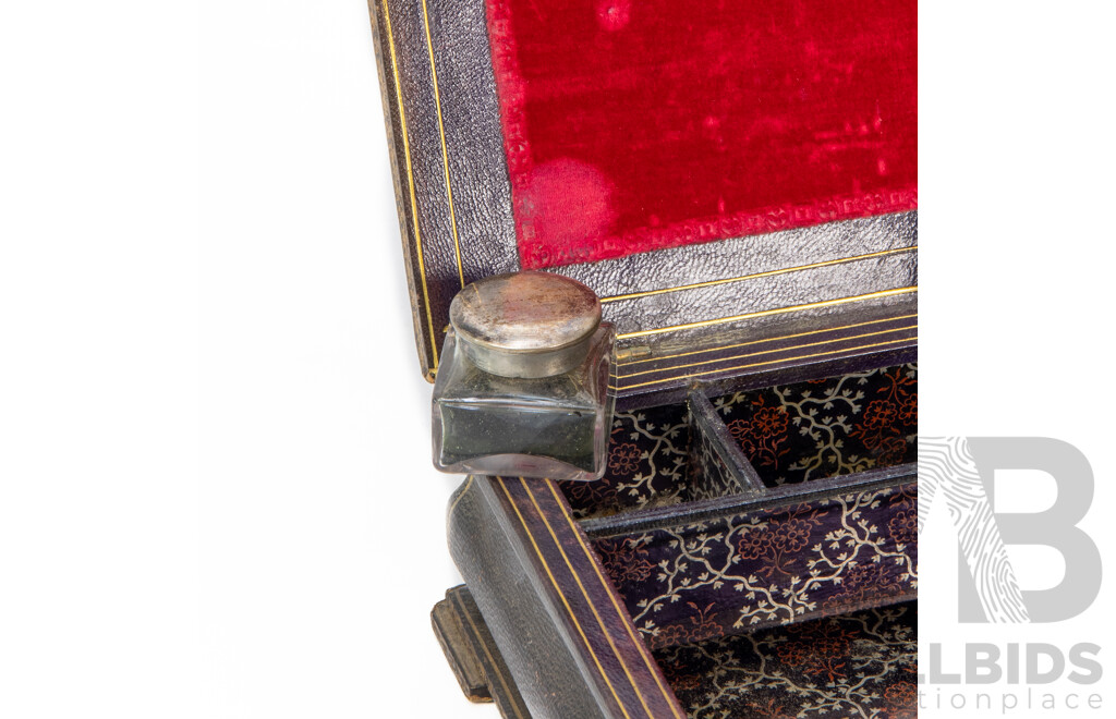 Vintage Leather Bound Writing Box