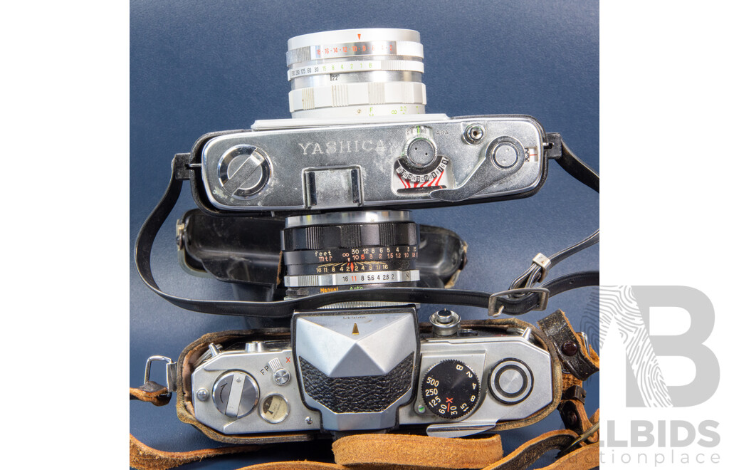Pair of Vintage SLR Cameras Inc a Petri by Pentax and Yashica