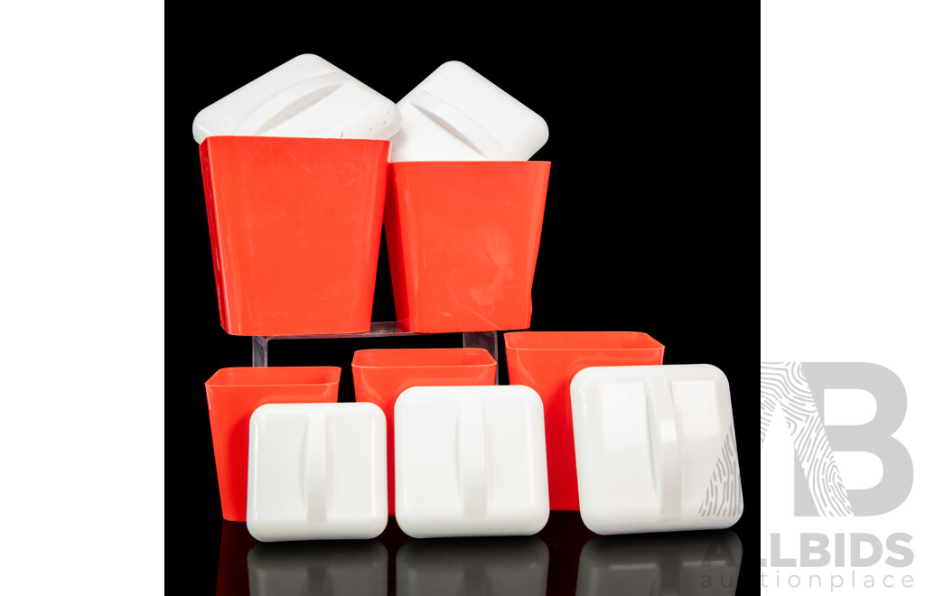 Collection of Five Vintage Kitchen Canisters by Gay Ware