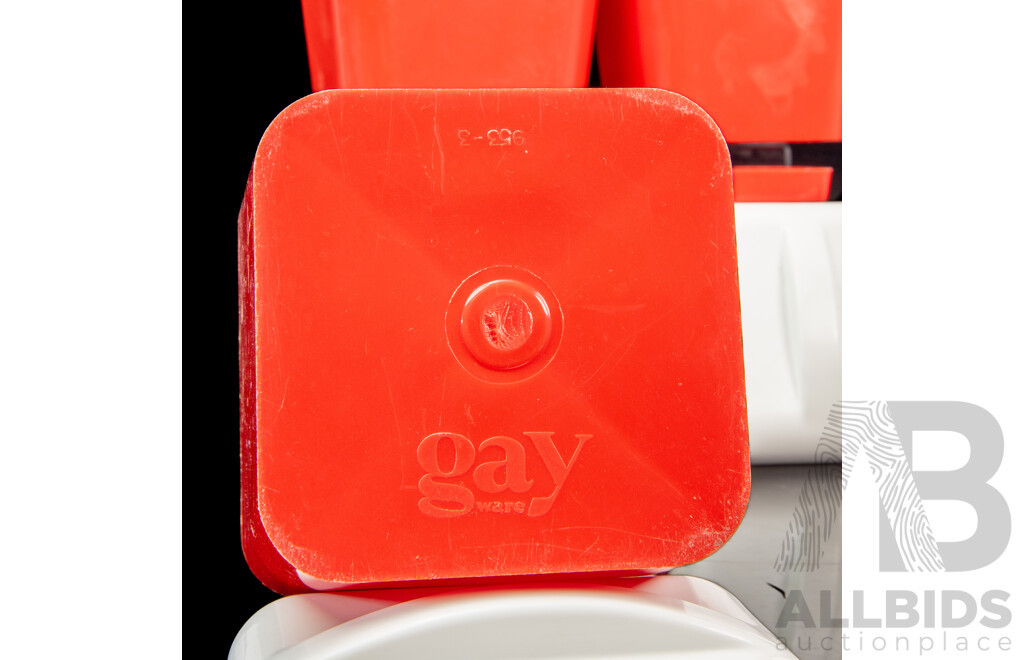 Collection of Five Vintage Kitchen Canisters by Gay Ware