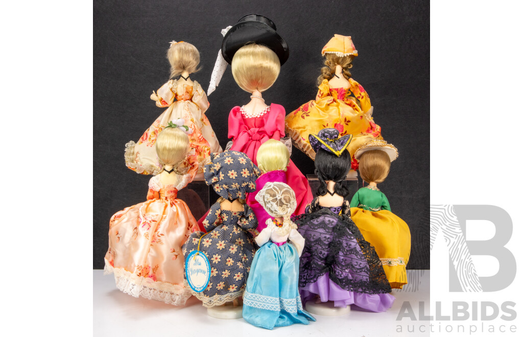 Collection of Nine Korean International Fashion Dolls on Stands