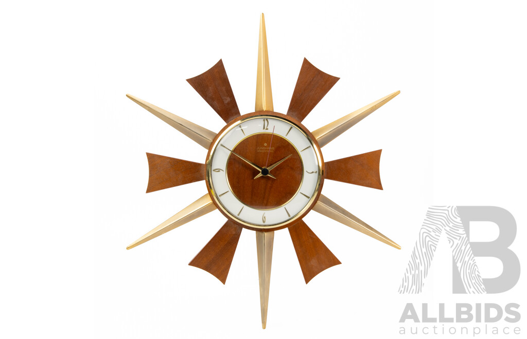 Vintage Junghans Starburst Wall Clock in Original Box