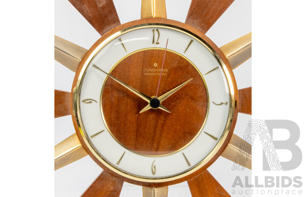 Vintage Junghans Starburst Wall Clock in Original Box