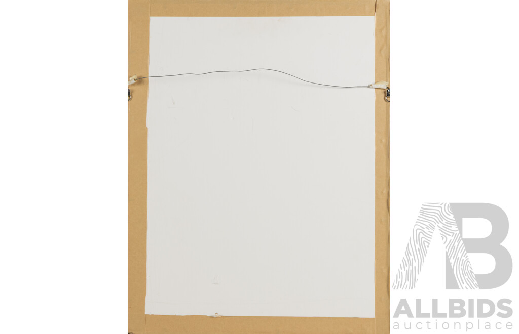 Leslie Victor Van Der Sluys, (20th Century, Australian, 1939-2010), Magpies and Gum Blossom (1980), Hand Coloured Linocut, 63 x 49 cm (frame)