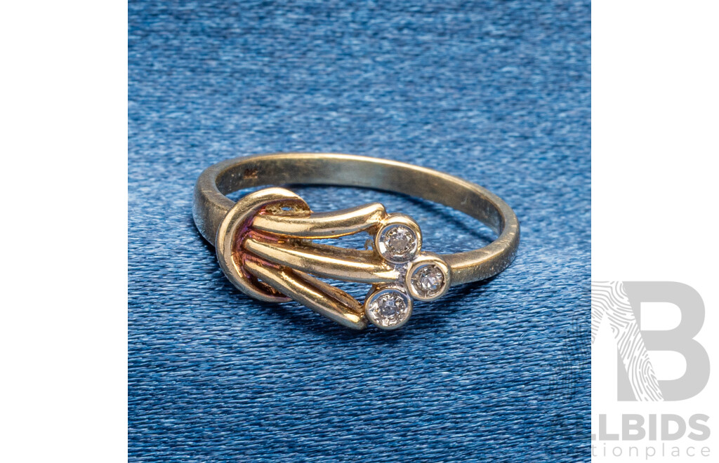 9ct Yellow Gold Vintage Ring - Size H