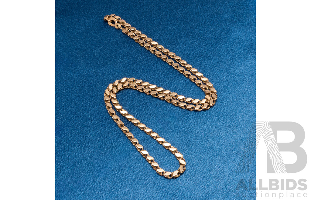 14ct Rose Gold Fancy Link Necklace - 19.13gms