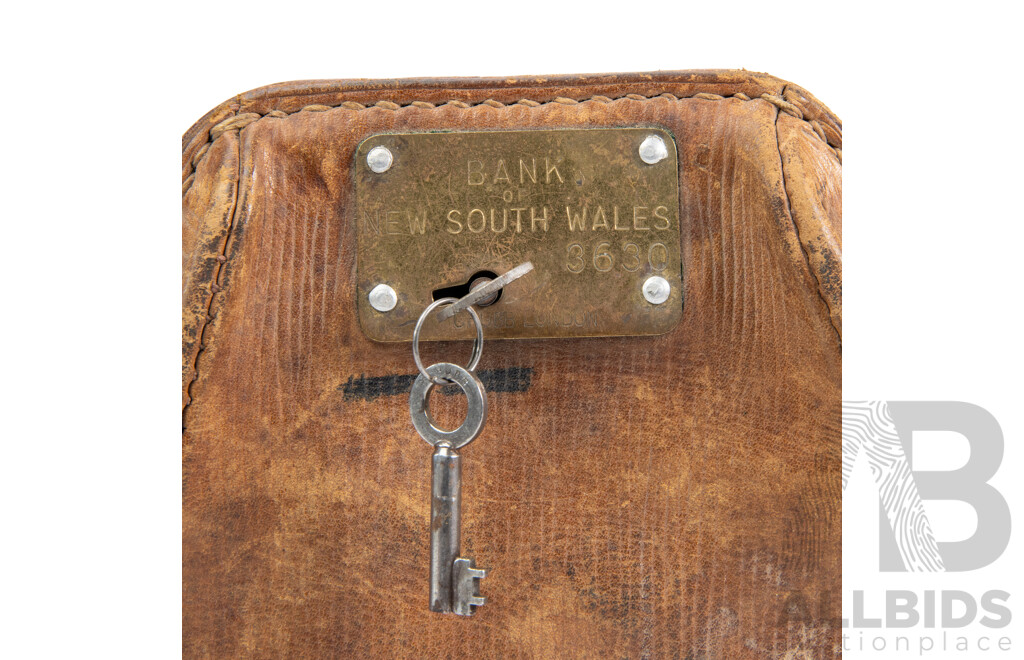 Vintage Leather Bank of New South Wales Night Safe Wallet