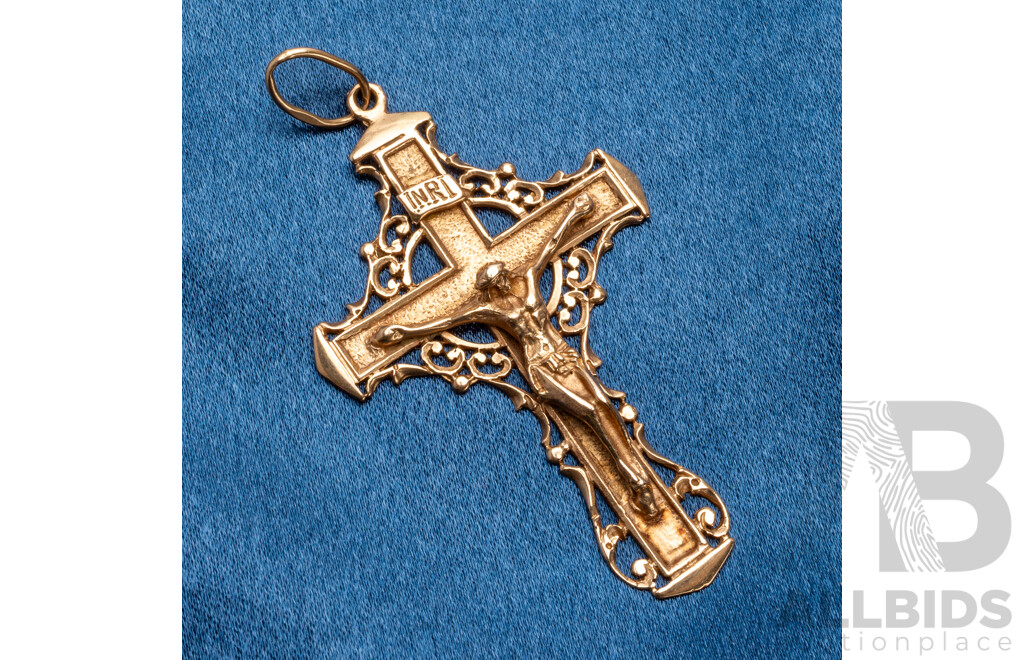 14ct Rose Gold Vintage Crucifix - 9.88gms