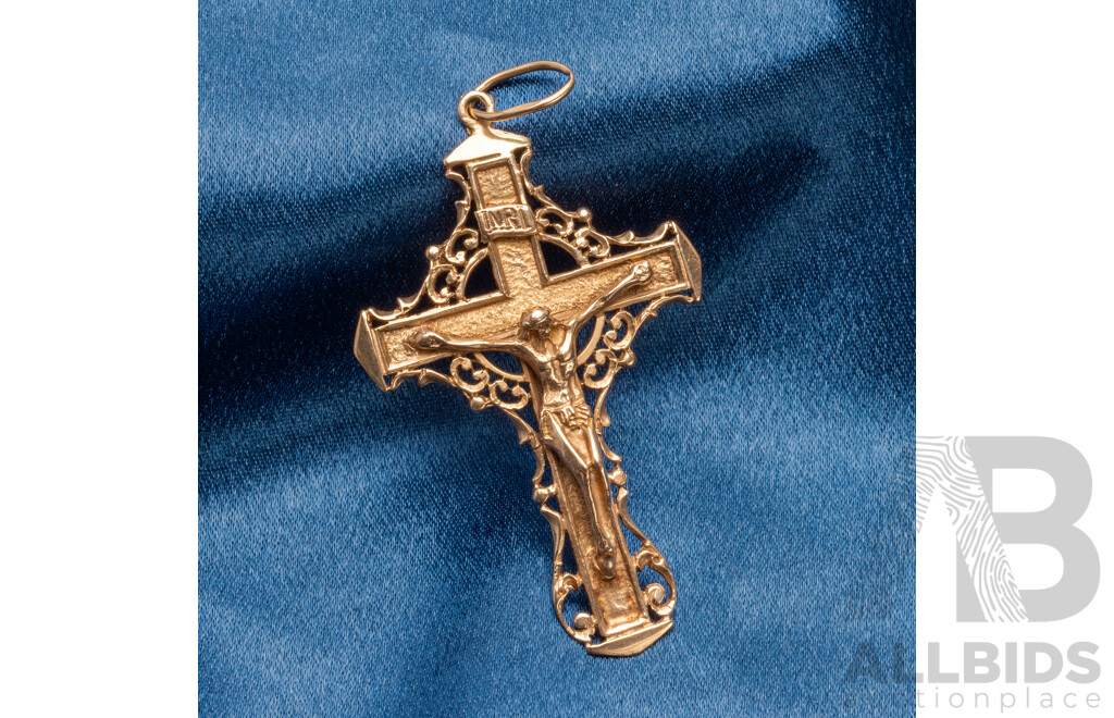 14ct Rose Gold Vintage Crucifix - 9.88gms