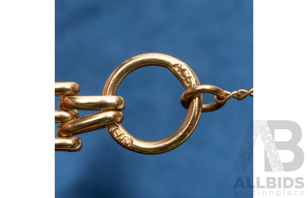 9ct Yellow Gold Vintage Twisted 'S' Link Bracelet - 11.7gms