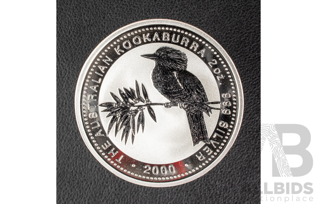 Australian Perth Mint 2000 Silver Two Dollar Coin, Australian Kookaburra .999