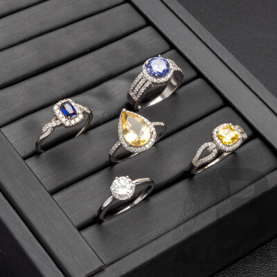 Collection of 925 Sterling Silver Rings - Lot of 5