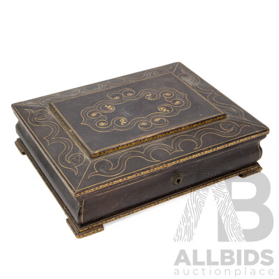 Vintage Leather Bound Writing Box