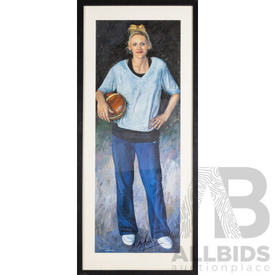 Framed Limited Edition Print 'Simply the Best, Lauren Jackson by Margaret Hadfeild-Zordgrader