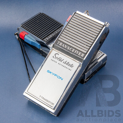Pair of Vintage Solid State Super Heterodyne Walkie Talkies by Skyfon
