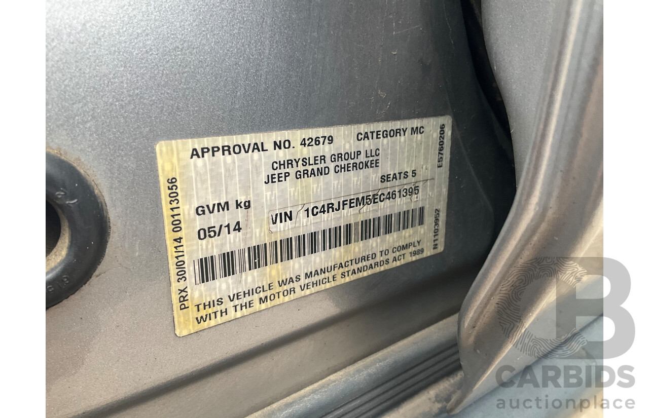 5/2014 Jeep Grand Cherokee Laredo (4x4) WK MY14 4d Wagon Billet Silver Metallic Turbo Diesel 3.0L