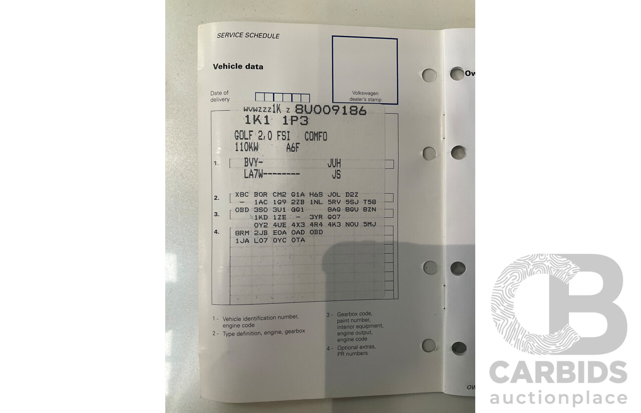 12/2007 Volkswagen Golf 1.6 Comfortline 1K MY08 UPGRADE 5d Hatchback Reflex Silver Metallic 1.6L