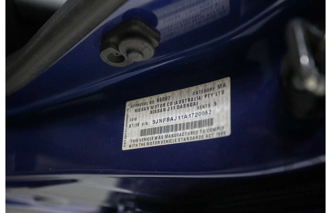 07/2016 Nissan Qashqai Ti J11 4D Wagon Ink Blue Metallic 2.0L