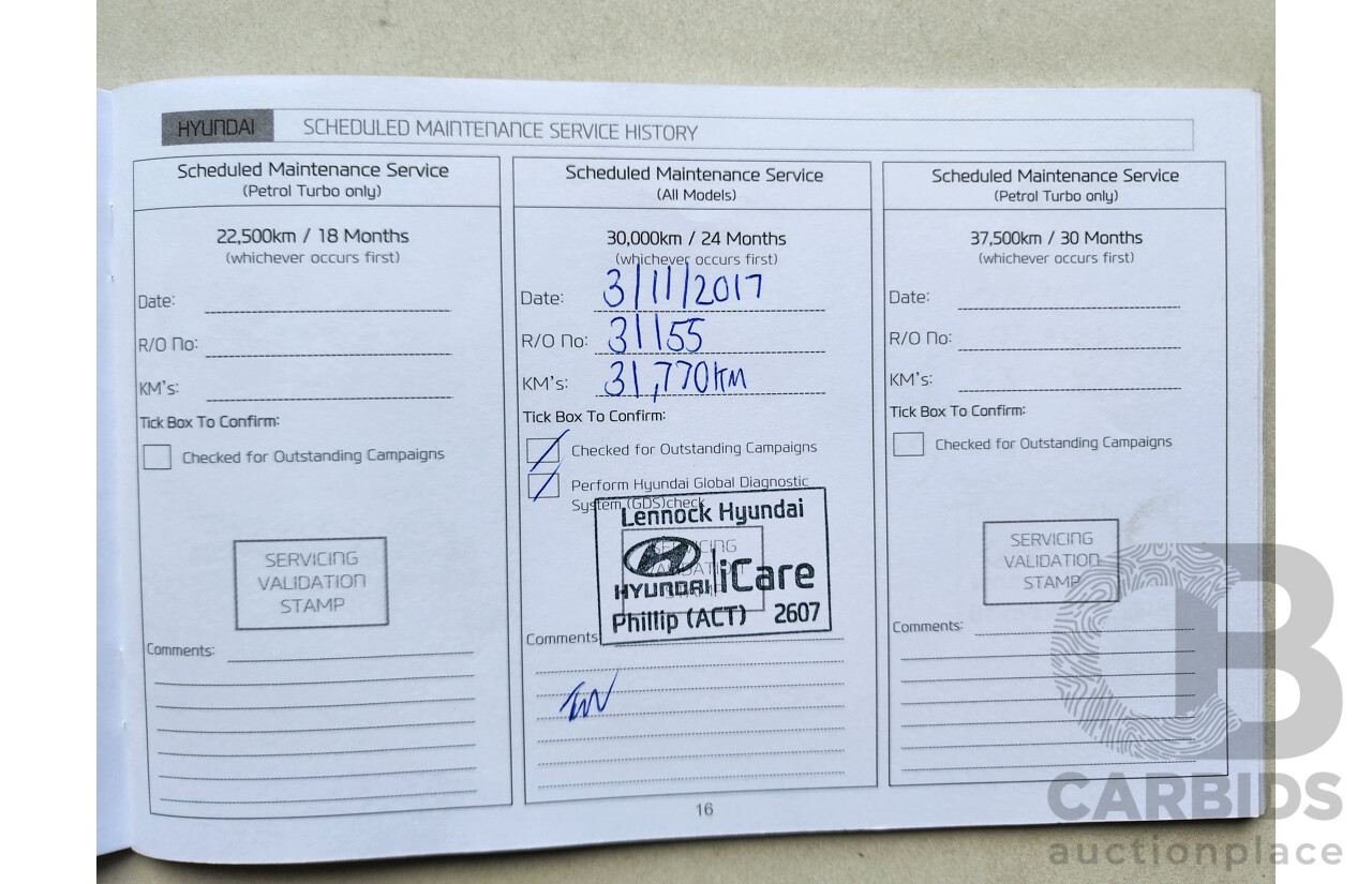 10/2016 Hyundai Santa Fe Active CRDi (4x4) DM SERIES II (DM3) 4d Wagon White 2.2L