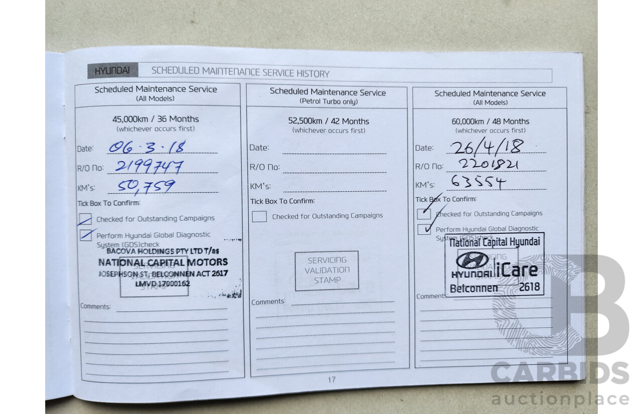 10/2016 Hyundai Santa Fe Active CRDi (4x4) DM SERIES II (DM3) 4d Wagon White 2.2L