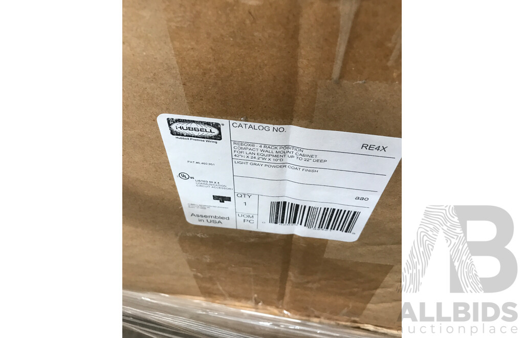 Hubbell REBOX 4 Rack Compact Wall Mount Cabinet - Brand New