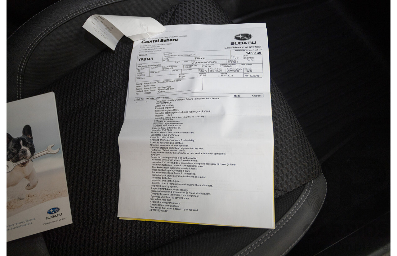 07/2021 Subaru Forester 2.5i Premium (AWD) MY21 4D Wagon Magnetite Grey Metallic 2.5L