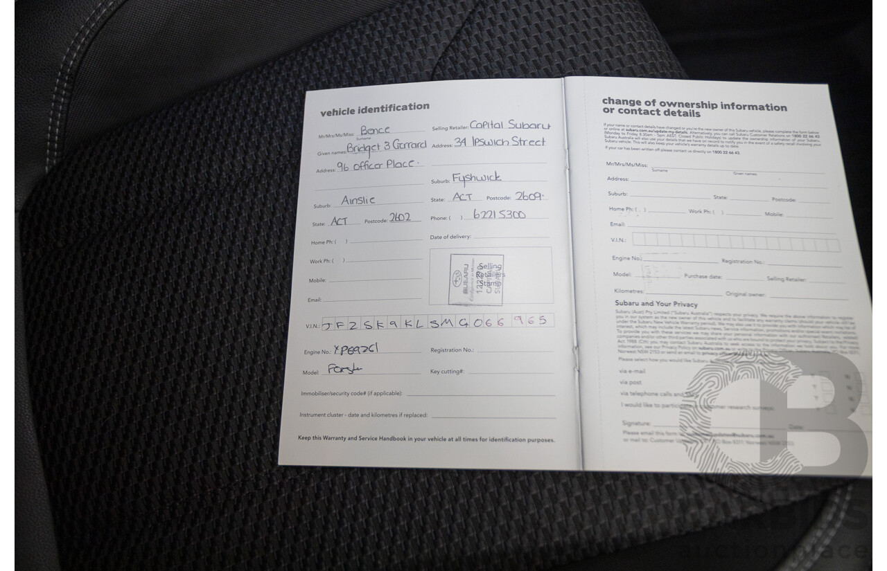 07/2021 Subaru Forester 2.5i Premium (AWD) MY21 4D Wagon Magnetite Grey Metallic 2.5L