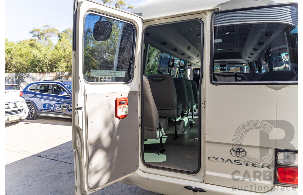 09/2008 Toyota Coaster Standard (LWB 4x2) XZB50R 07 Upgrade Bus White Turbo Diesel 4.0L - 21 Seater