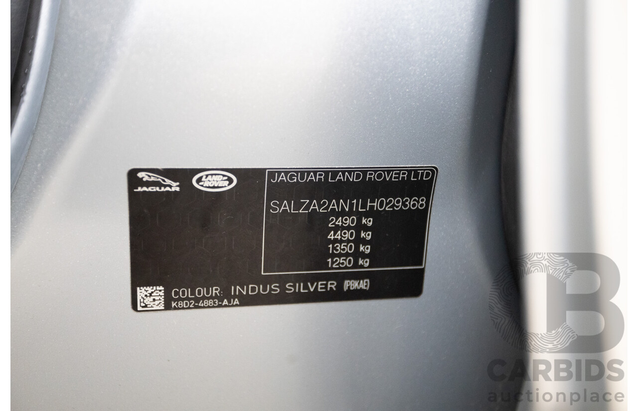 8/2019 Land Rover Range Rover Evoque D150 S (AWD) L551 MY20.25 4D Wagon Rhodium Silver Turbo Diesel 2.0L