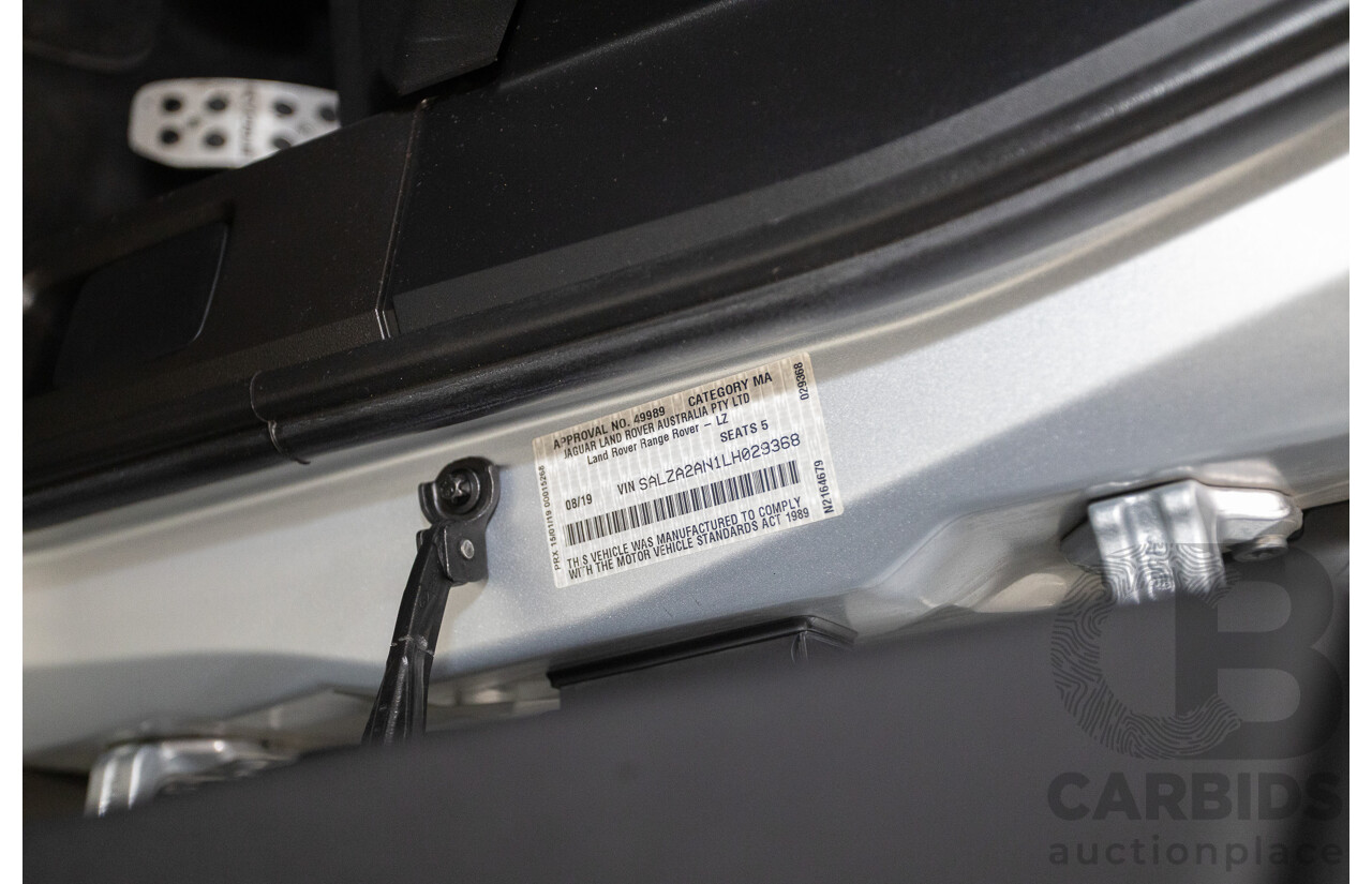 8/2019 Land Rover Range Rover Evoque D150 S (AWD) L551 MY20.25 4D Wagon Rhodium Silver Turbo Diesel 2.0L