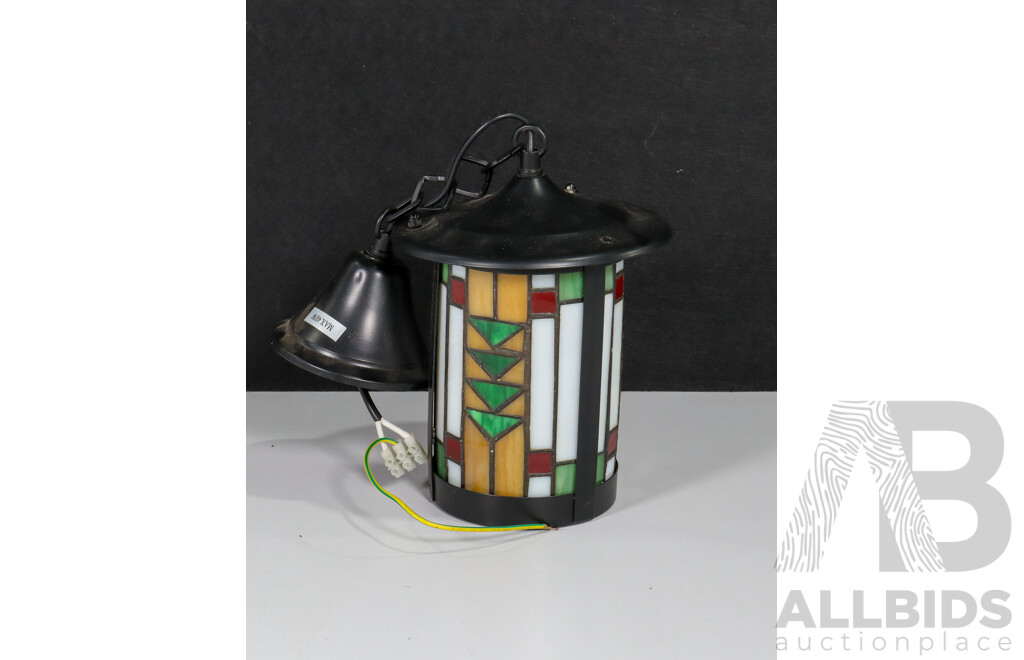 Lantern with Stained Glass Panels