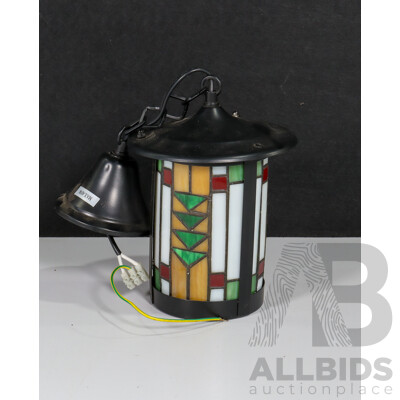 Lantern with Stained Glass Panels