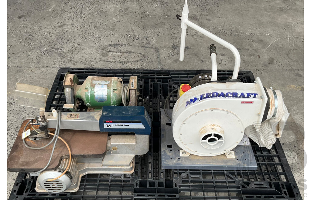 LEDACRAFT Dust Collector DC700-B & Toolex Bench Grinder HG-6B & Ryobi 16'' Scroll Saw