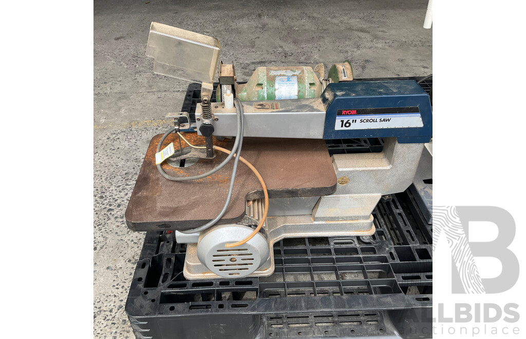 LEDACRAFT Dust Collector DC700-B & Toolex Bench Grinder HG-6B & Ryobi 16'' Scroll Saw