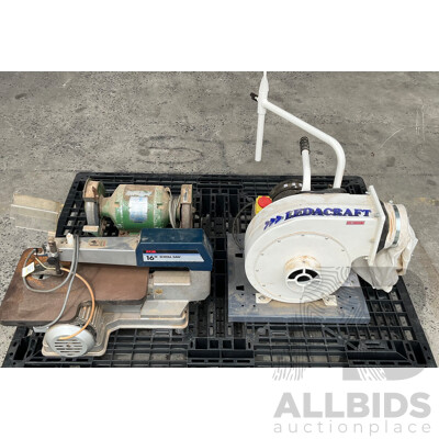 LEDACRAFT Dust Collector DC700-B & Toolex Bench Grinder HG-6B & Ryobi 16'' Scroll Saw