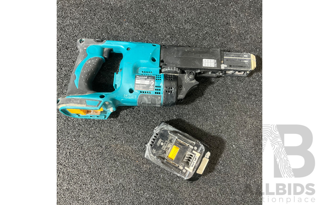 MAKITA 18V Autofeed Screwdriver (DFR450X) with 3.0Ah Battery - Lot of 2