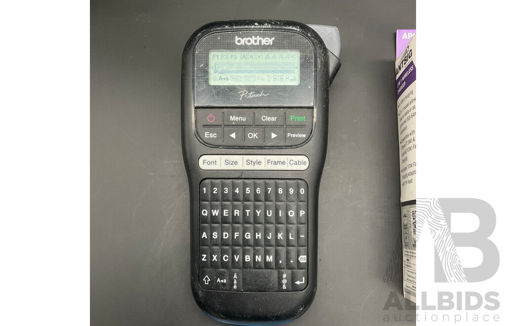 BROTHER Label Maker, ANTSIG Wireless Charger, ARLEC Wireless Door Chime and BOSCH Laser Mesure - Lot of 4