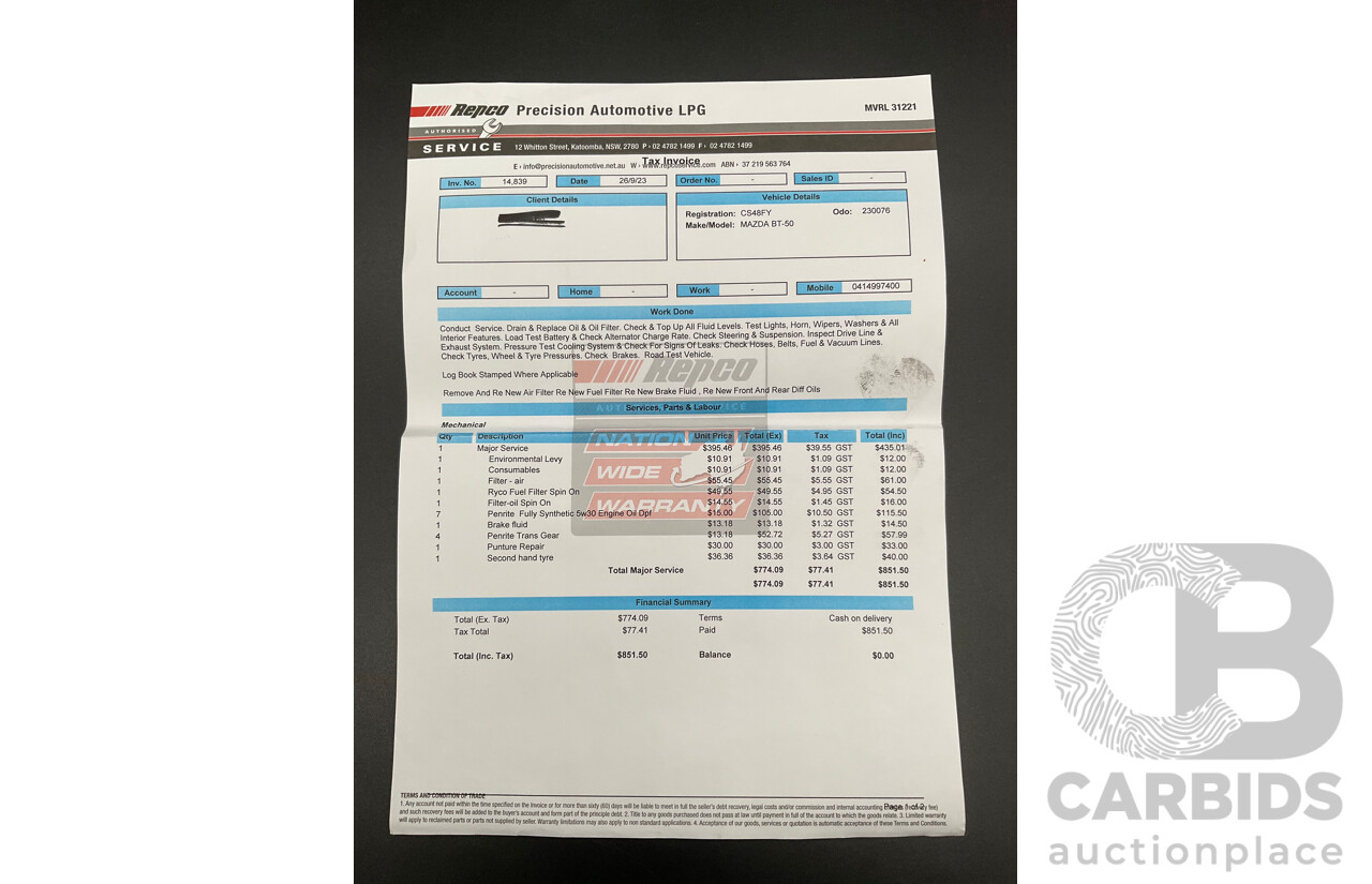 11/2009 Mazda BT50 Boss B3000 SDX (4x4) 09 Upgrade Dual Cab P/Up Gloaming Silver Metallic Turbo Diesel 3.0L