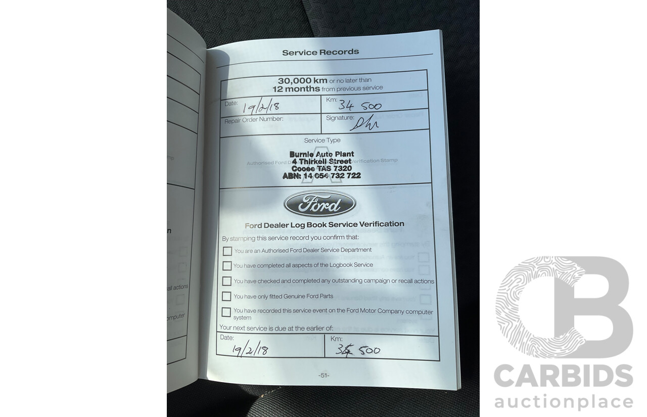 08/2017 Ford Escape Ambiente ZG 4D Wagon Lightning Blue Metallic Turbo 1.5L