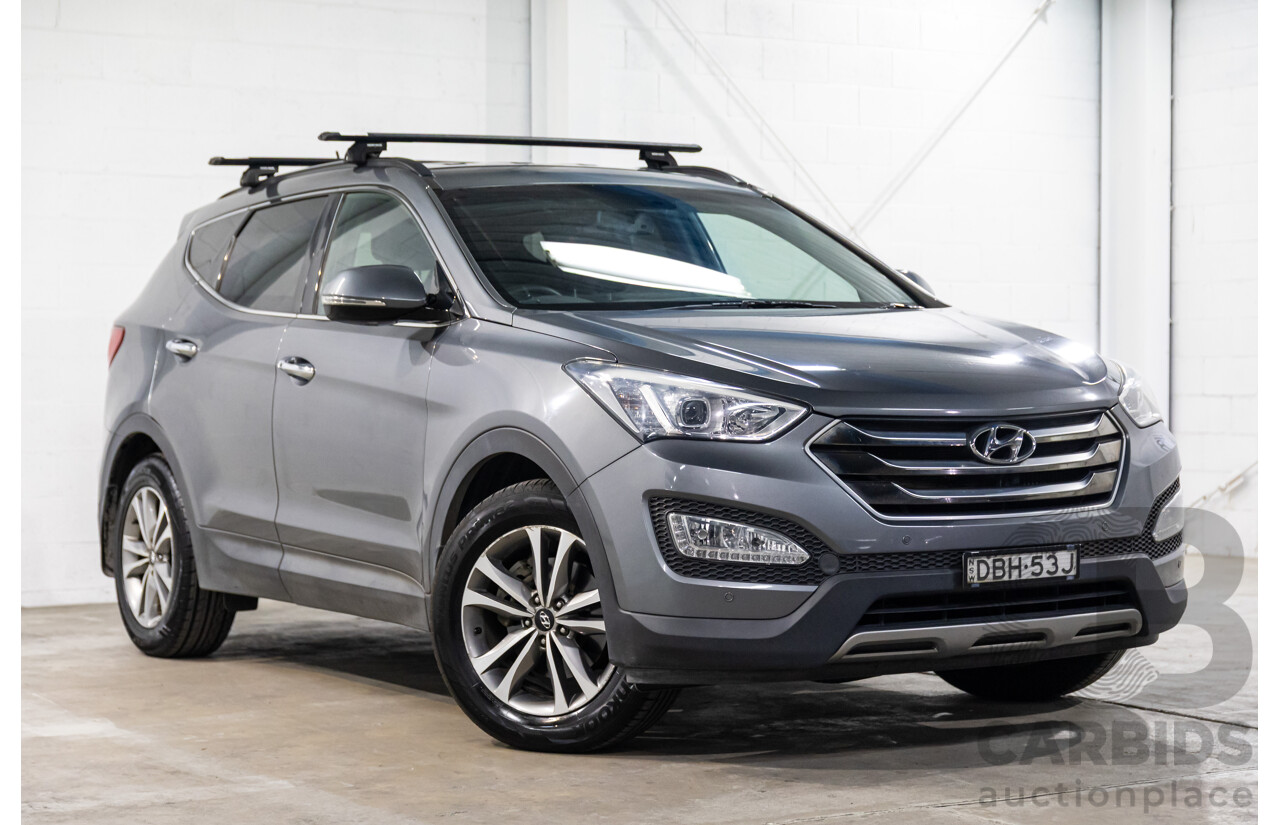 01/2015 Hyundai Santa Fe Elite CRDi (AWD) DM MY15 4D Wagon Titanium Silver Turbo Diesel 2.2L - 7 Seats